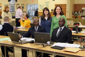 GIS Educators Cary Chadwick and Emily Wilson with Dr. Umar and Dr. Maikaje during the Introduction to GIS training