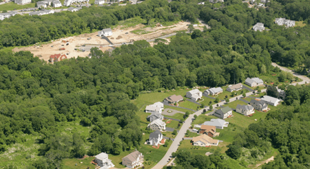 aerial of a subdivision