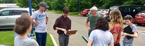 stormwater corps team reviewing maps